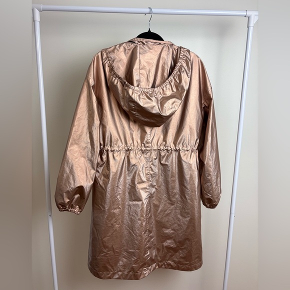Emporio Armani metallic rose gold hooded trench coat / raincoat - Picture 3 of 9
